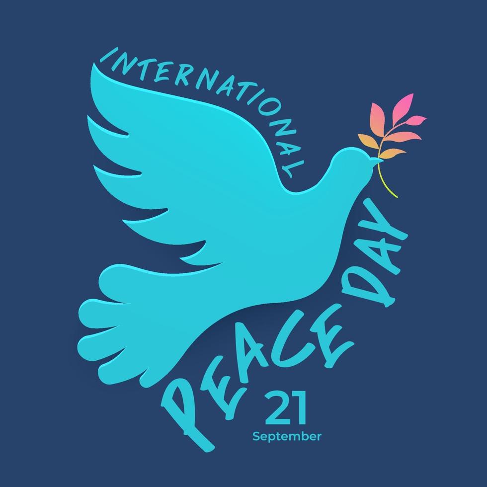 21 September, international peace day vector