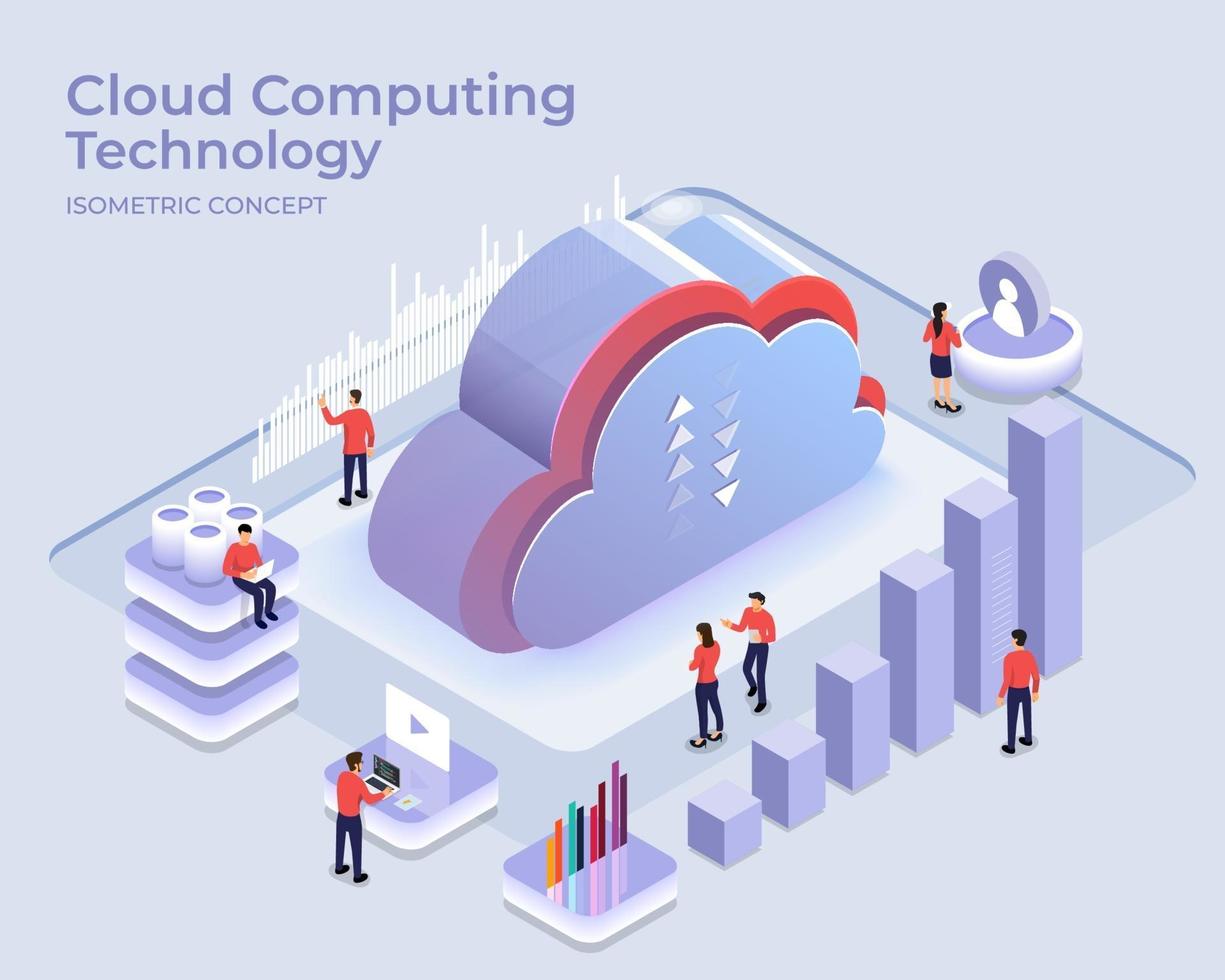 tecnología de computación en la nube vector