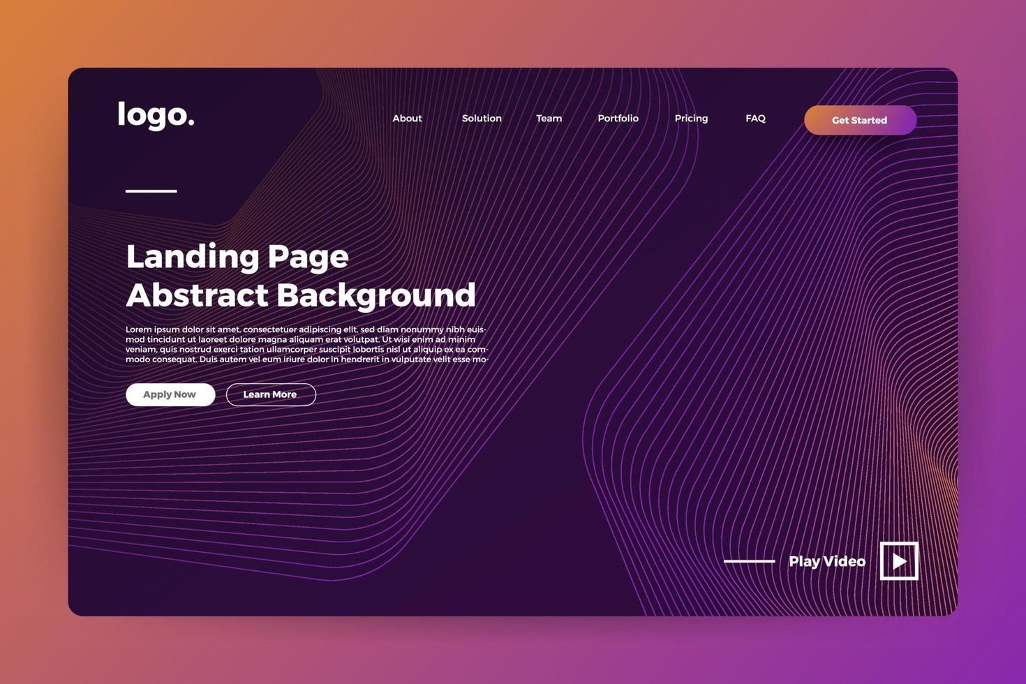 Landing page abstract background vector