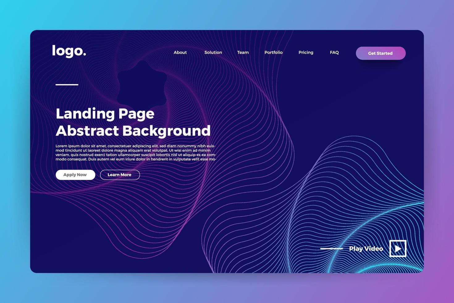 Landing page abstract background vector