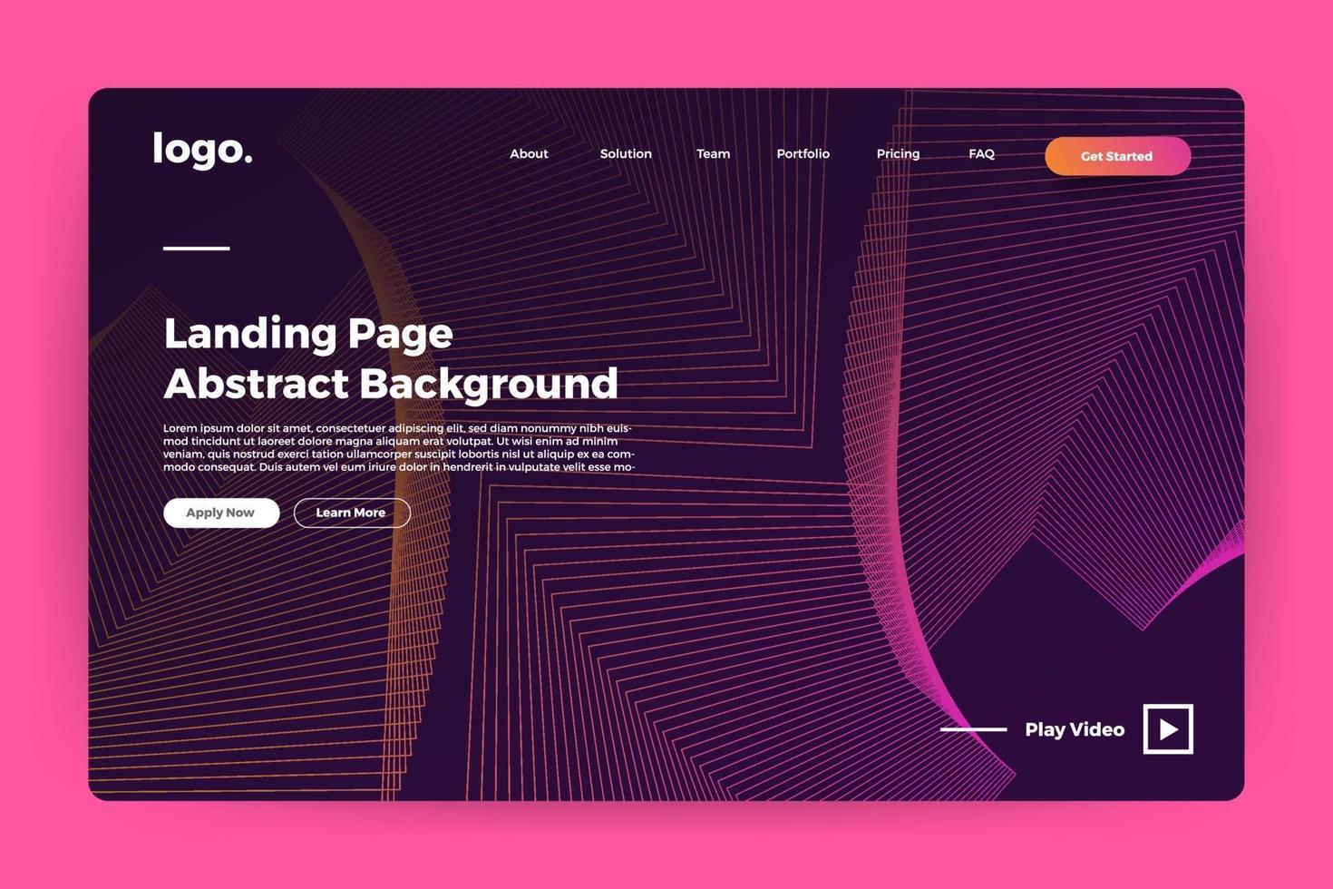 Landing page abstract background vector