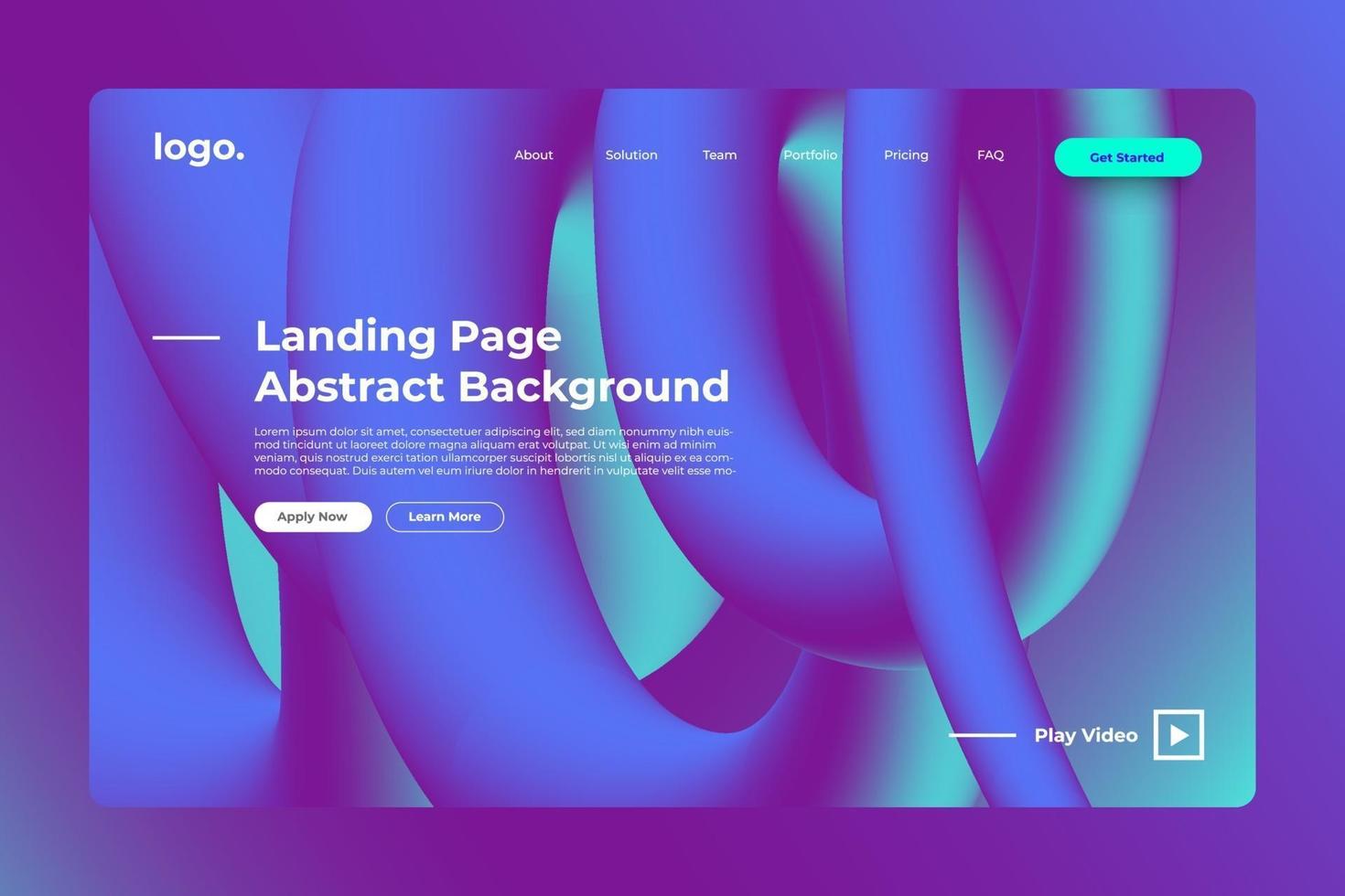Landing page abstract background vector