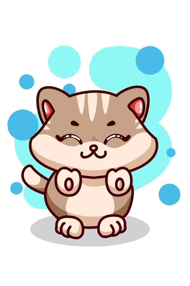 Cute small baby cat illustration vector