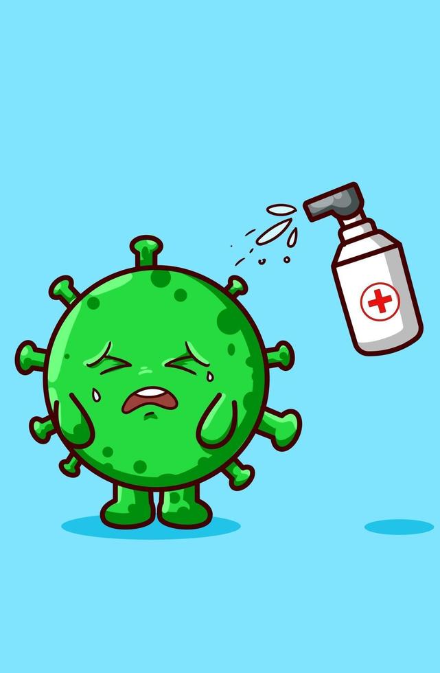 Illustration of disinfectant spray the germs vector