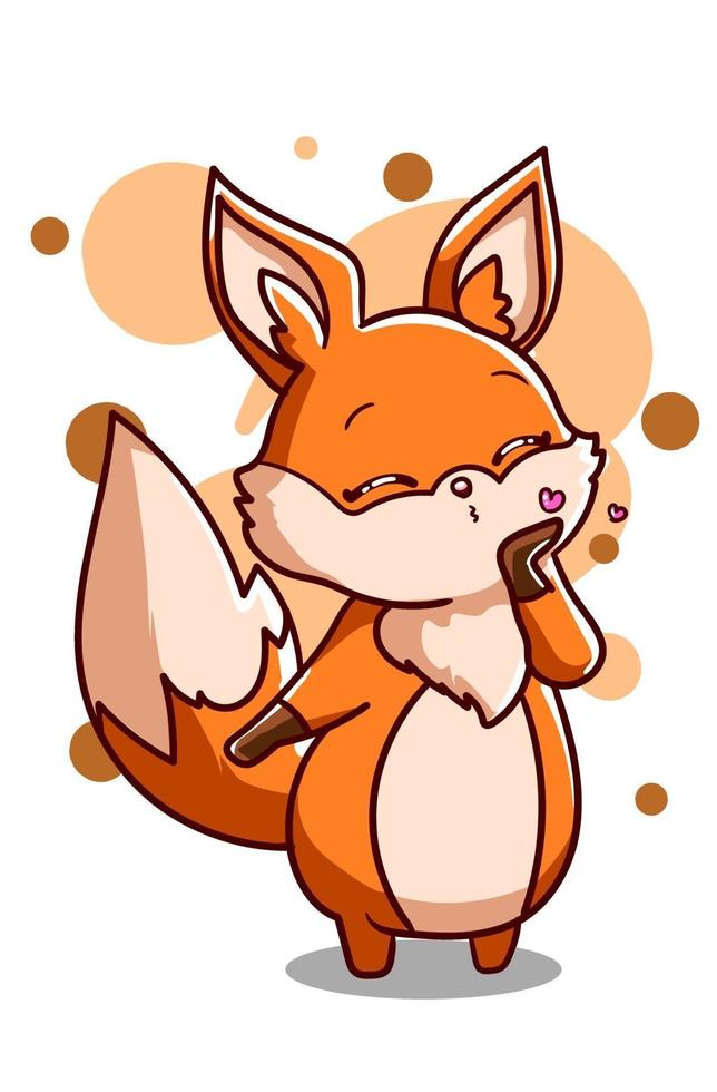 Pretty fox wanna give a kiss illustration vector