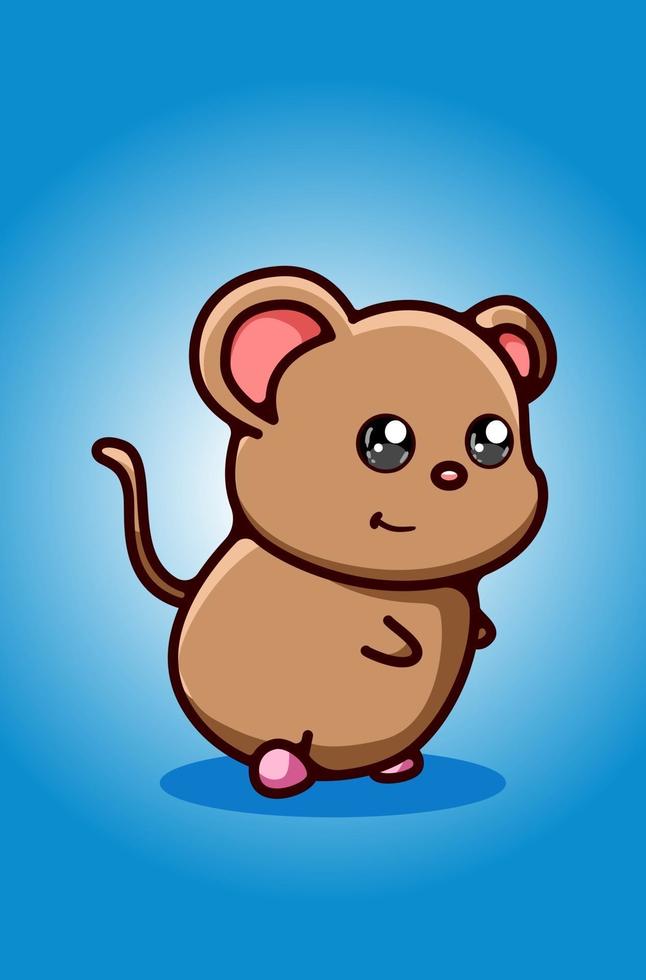 The small brown mouse illustration vector
