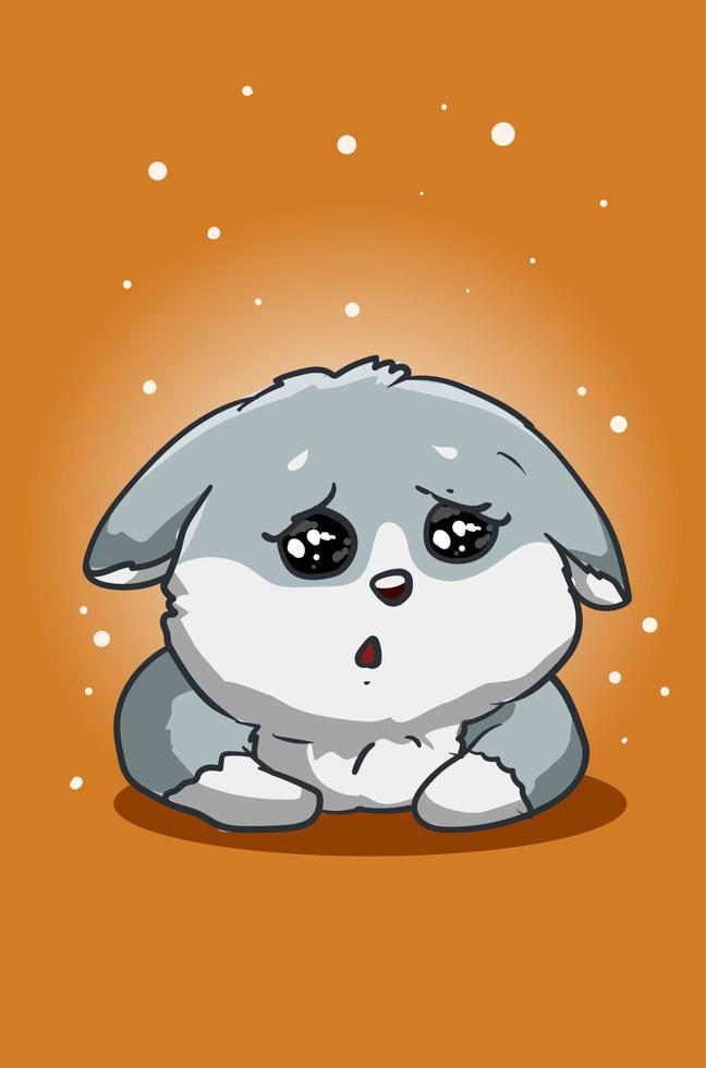 The cute sad dog illustration vector