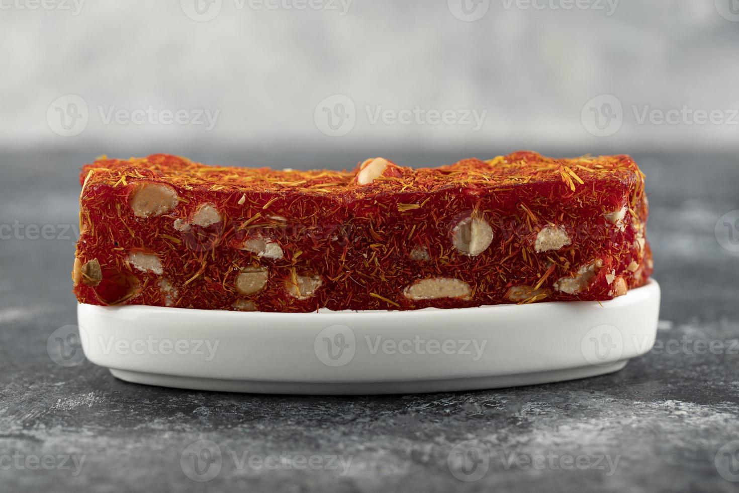 Turkish delights on a marble background photo