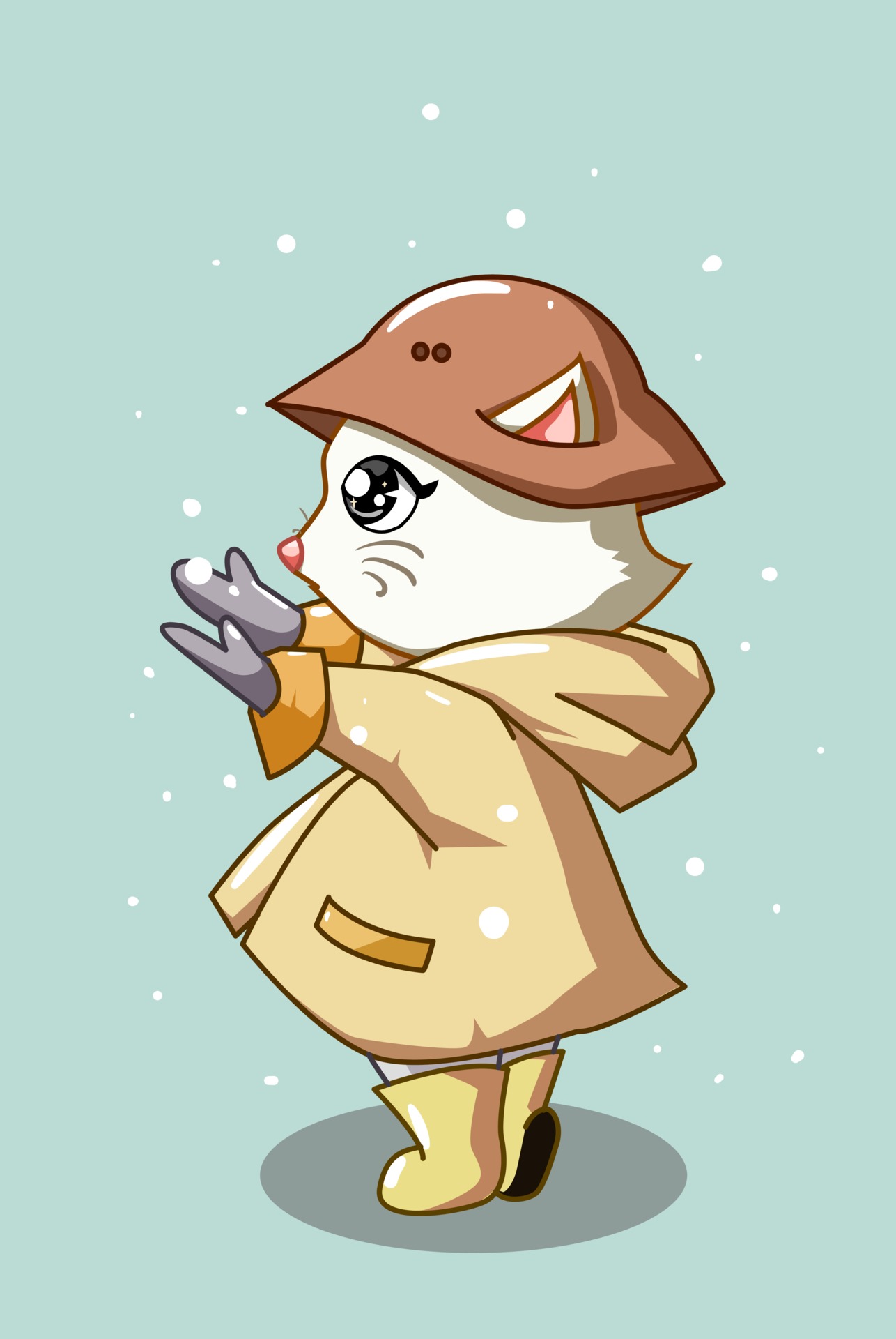 A white cat wearing coat and hat in the winter illustration 2162284 Vector  Art at Vecteezy