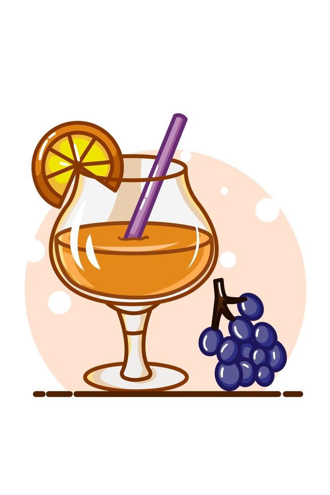 jugo de naranja con arándanos ilustración vector