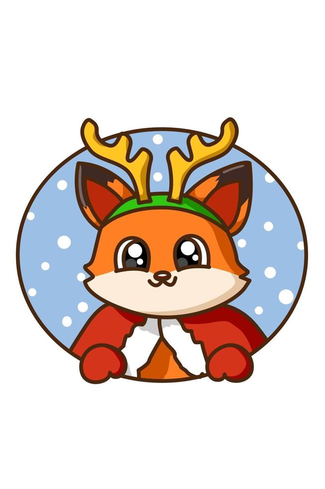 A fox wearing Christmas costume vector