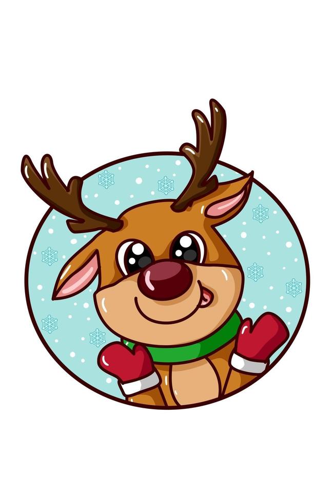 A cute deer in Christmas theme vector