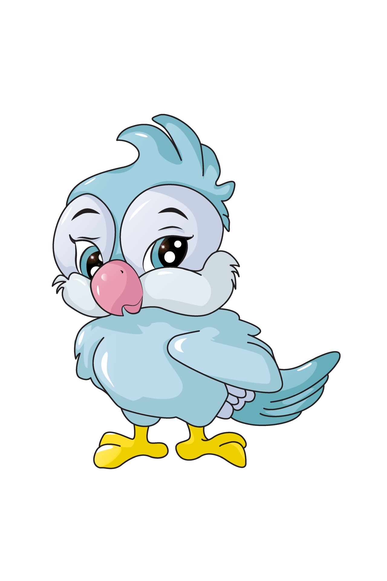 A little cute blue bird, design animal cartoon vector illustration 2162463  Vector Art at Vecteezy