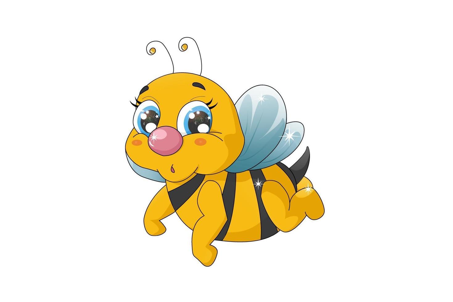 A cute little baby bee with blue eyes vector