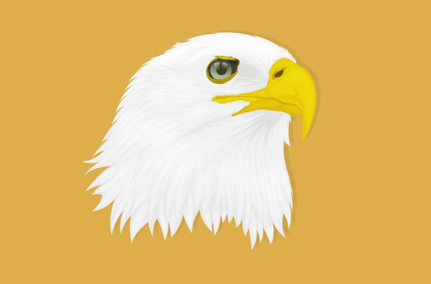 Ilustración de un águila con una mirada aguda hacia el lado, dibujo a mano vector