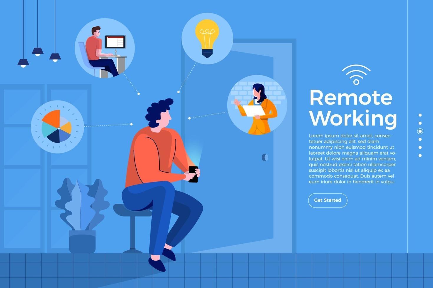 Remote Office working vector