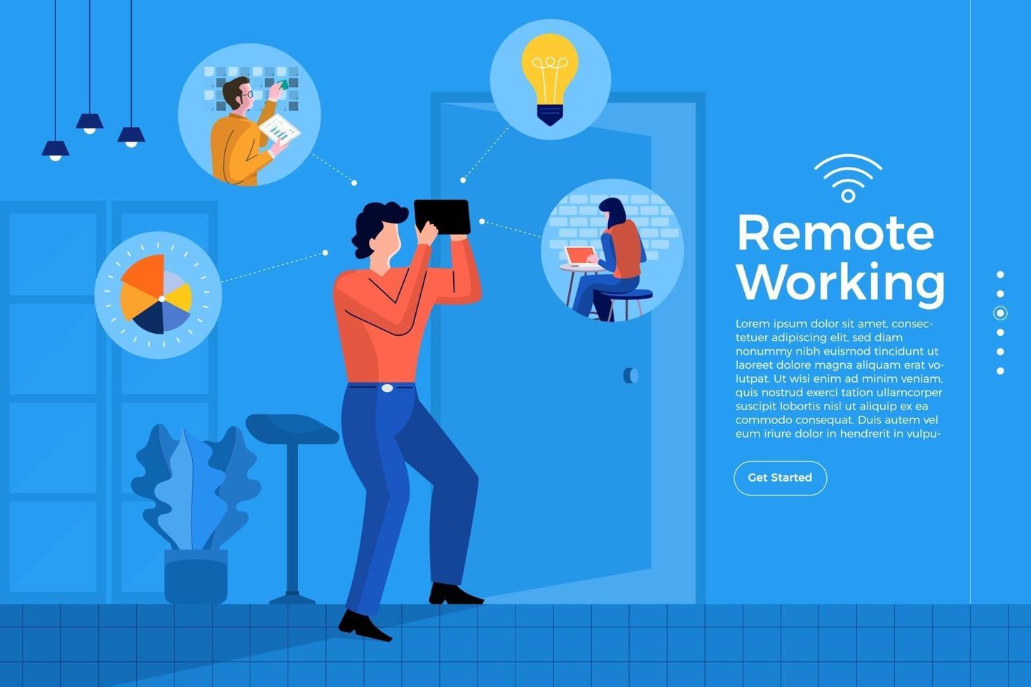 Remote Office working vector