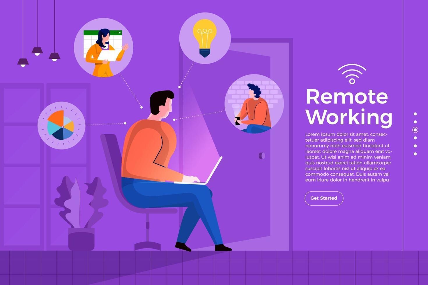 Remote Office working vector