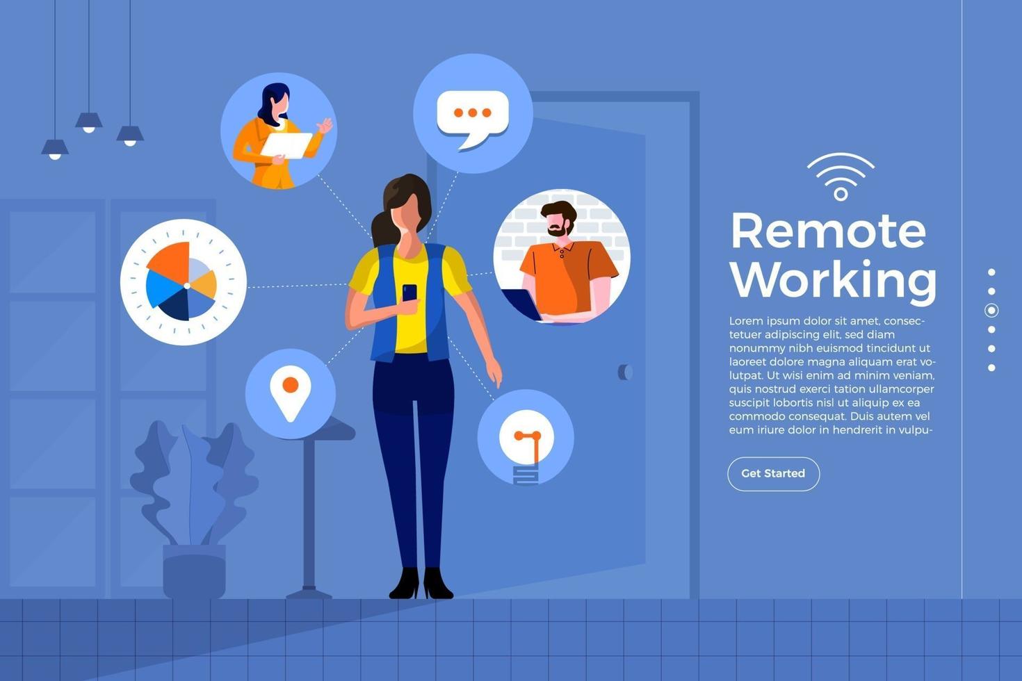 Remote Office working vector