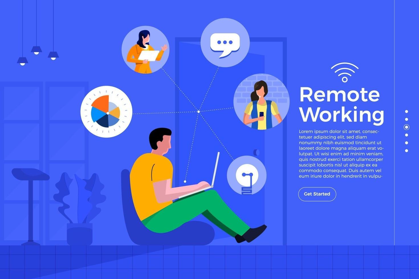 Remote Office working vector