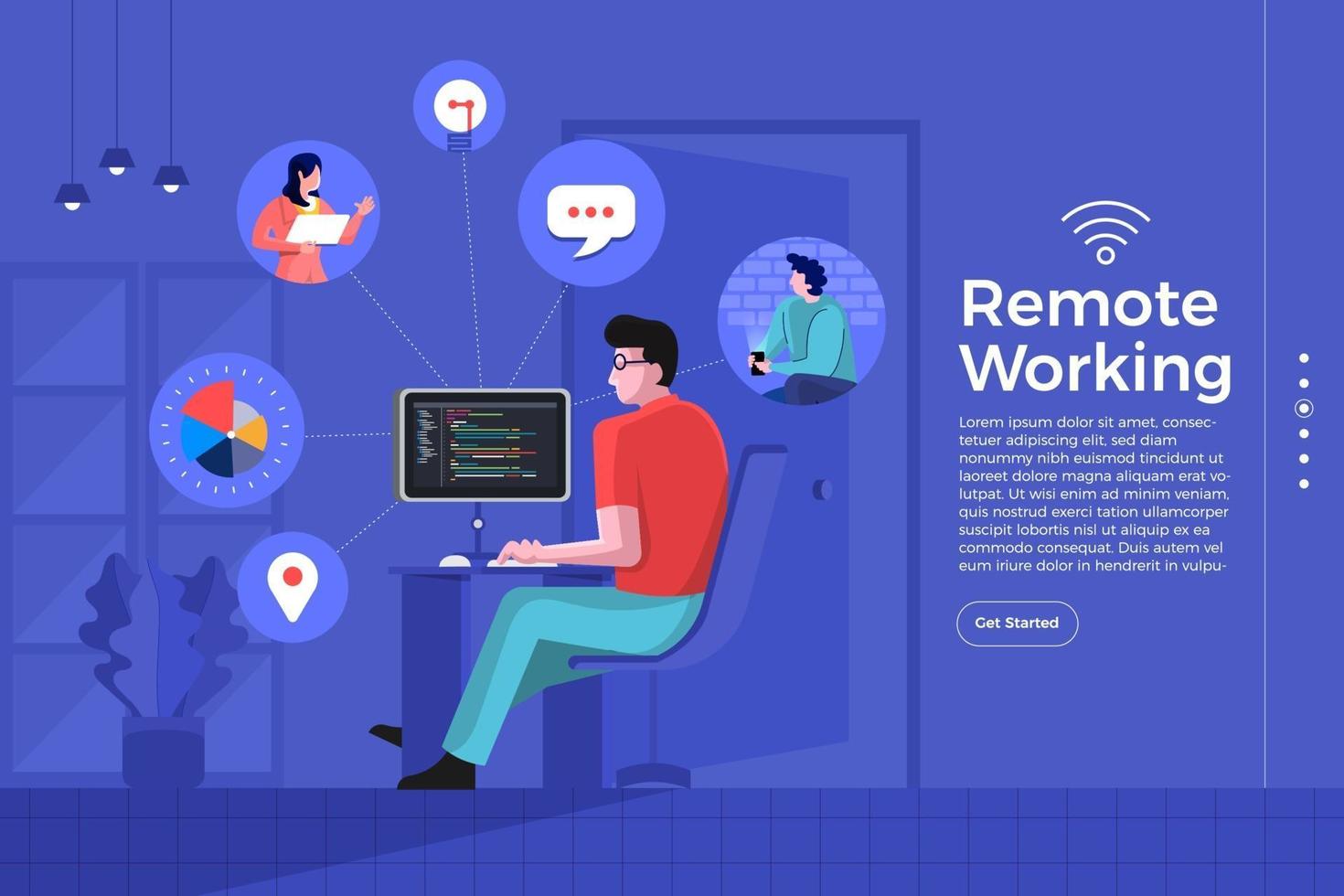 Remote Office working vector