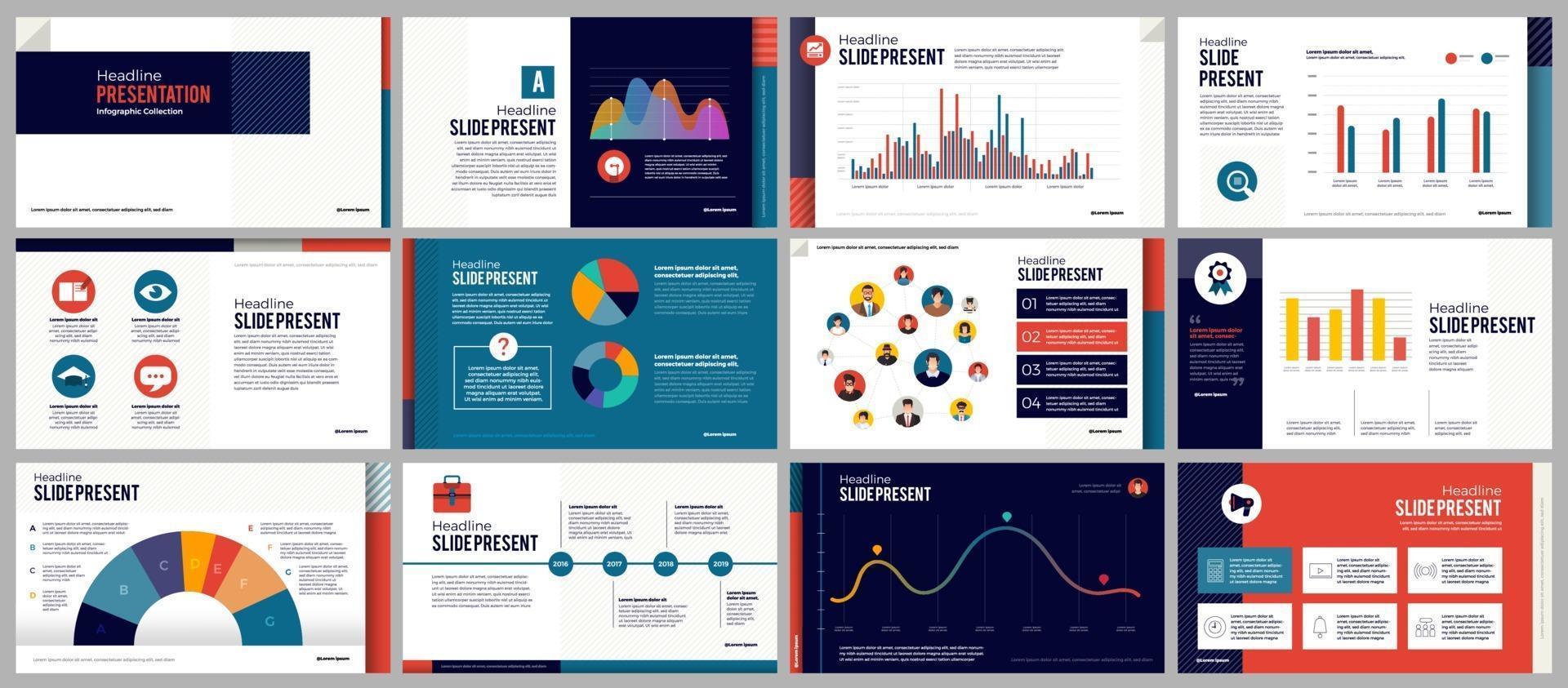 Presentation template set vector