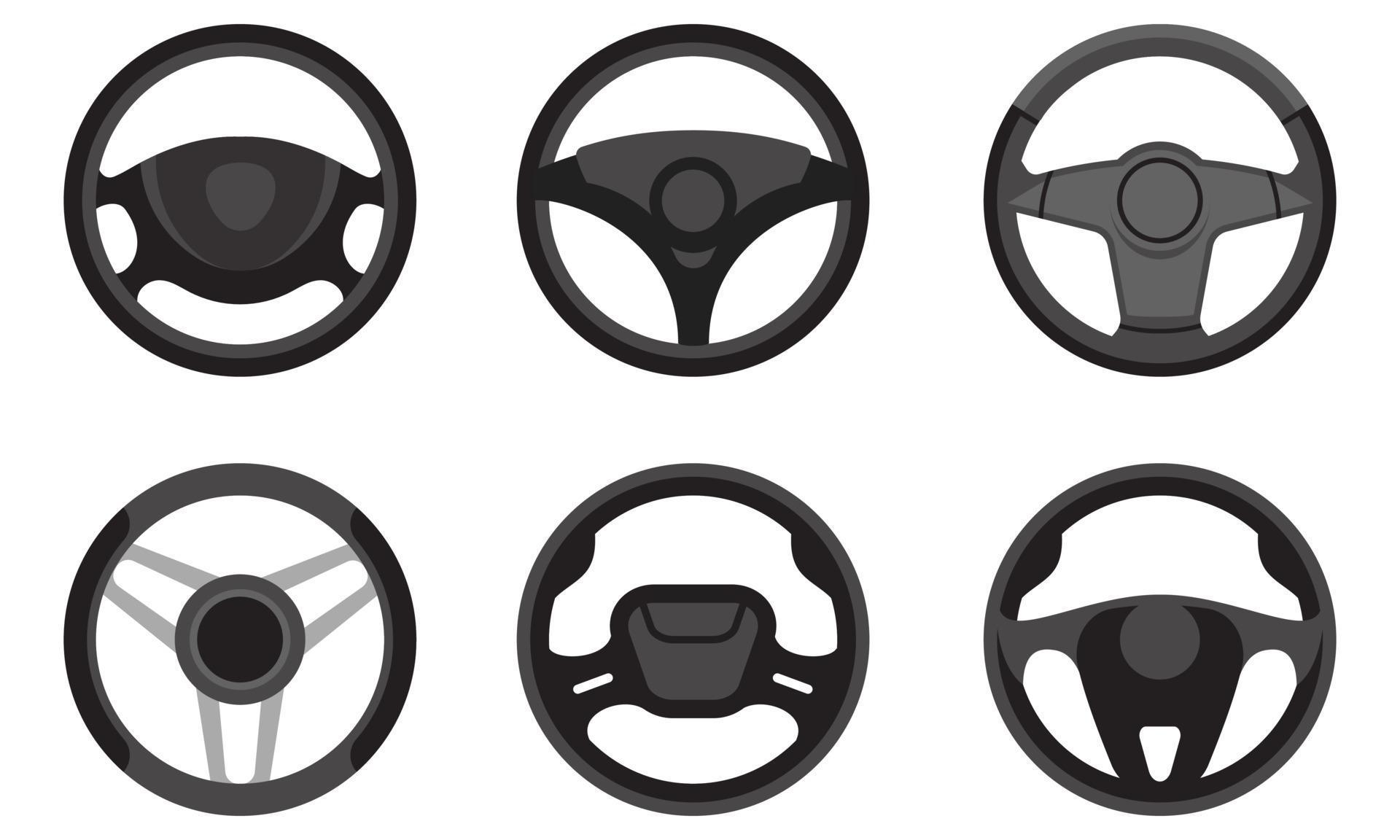 Set of different steering wheels. 2162765 Vector Art at Vecteezy