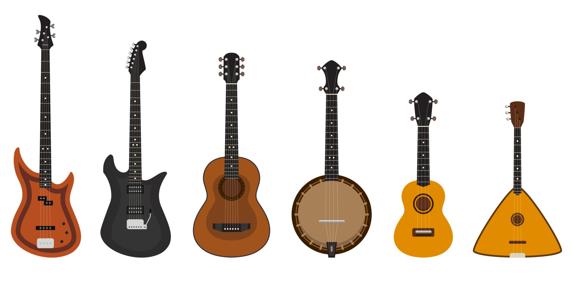 Set of different stringed instruments. 2162788 Vector Art at Vecteezy