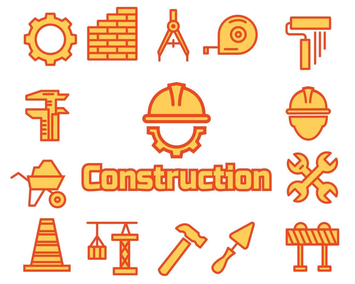 construction icons set, vector design.