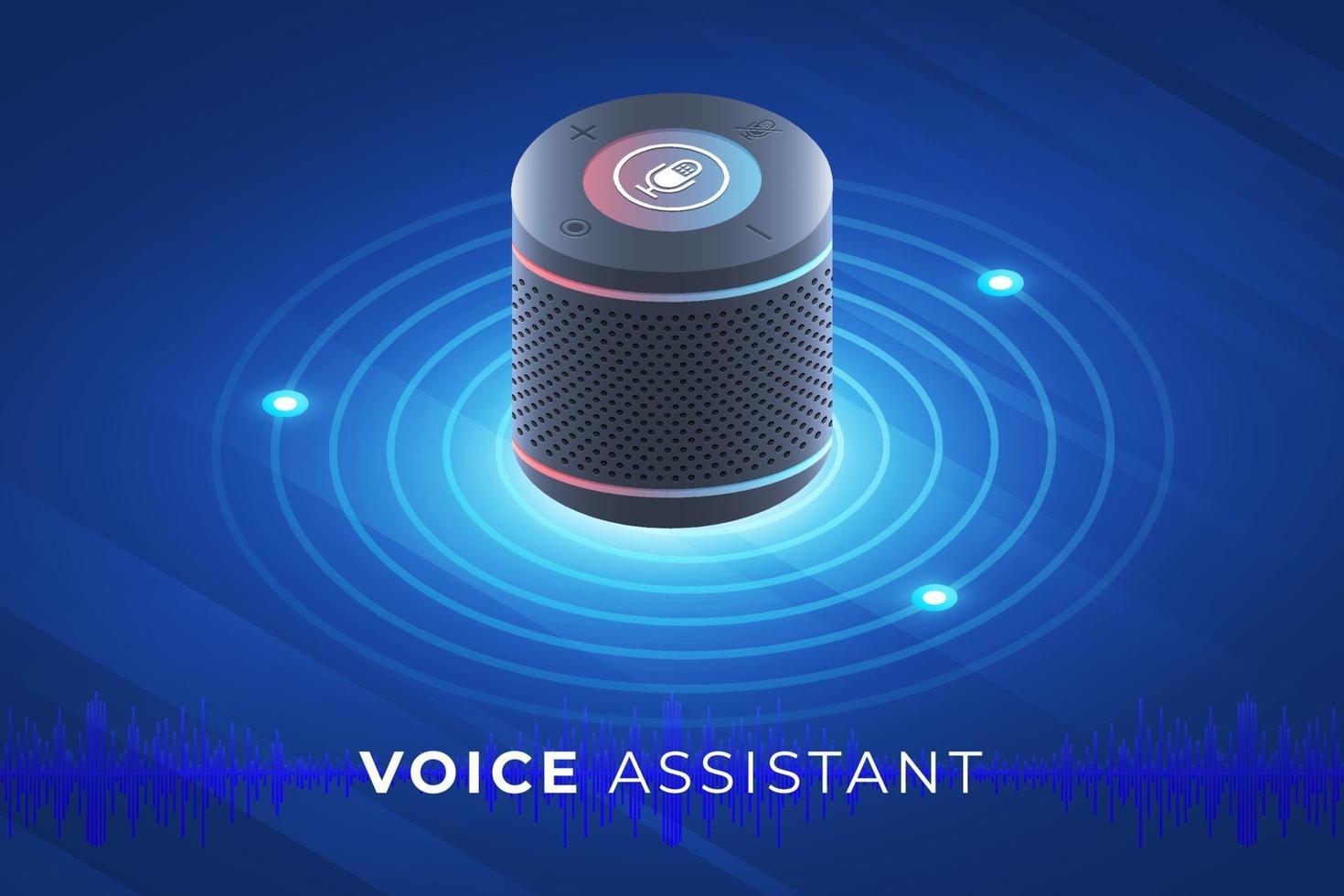 Voice assistant internet of things vector