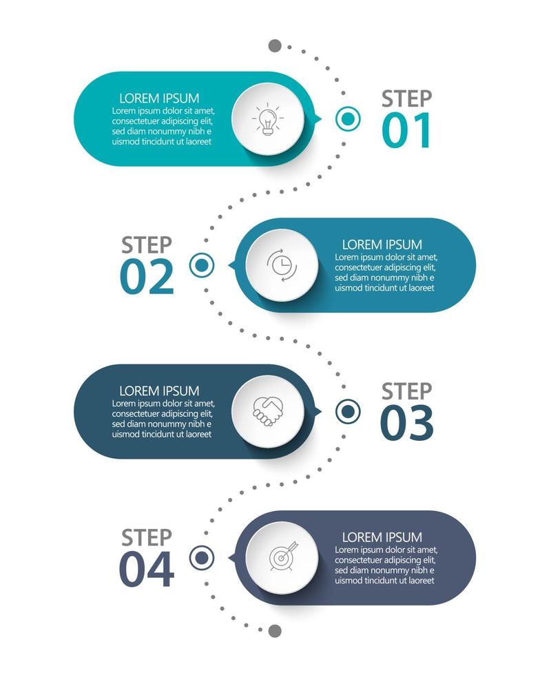 plantilla de conexión de infografía moderna con 4 opciones vector