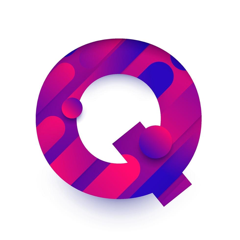 Alphabet letter with abstract gradient background. Letter Q vector