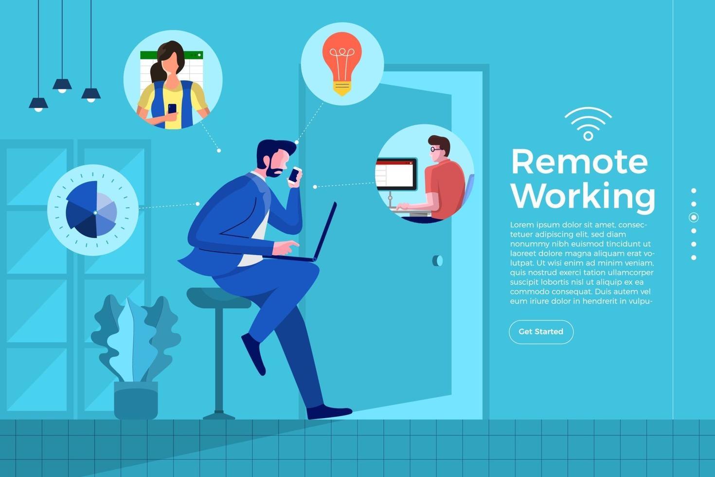 Remote Office working vector