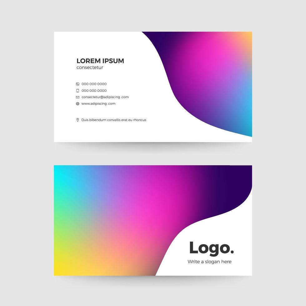 Colorful abstract business card template vector