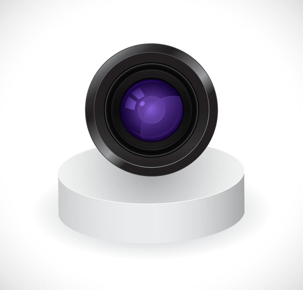 camera lens on stand vector