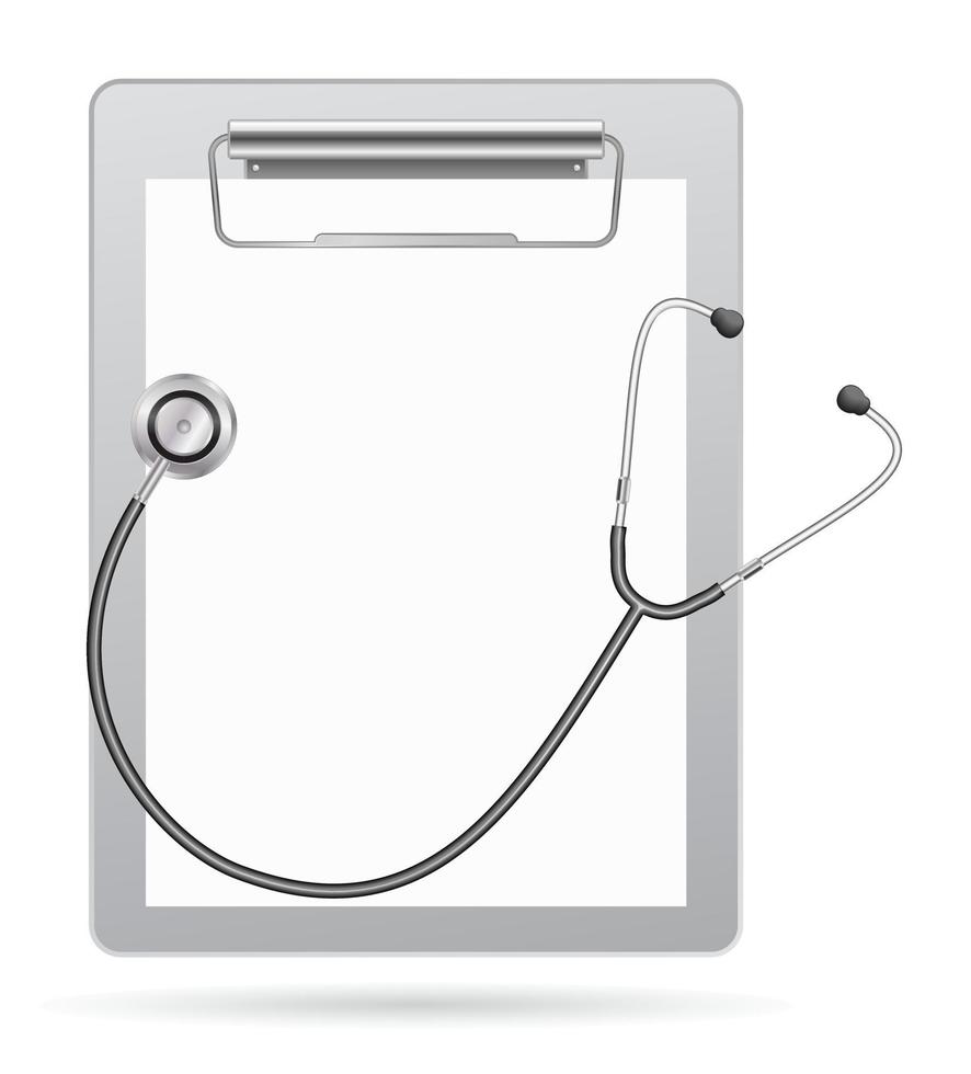 clipboad with stethoscope vector