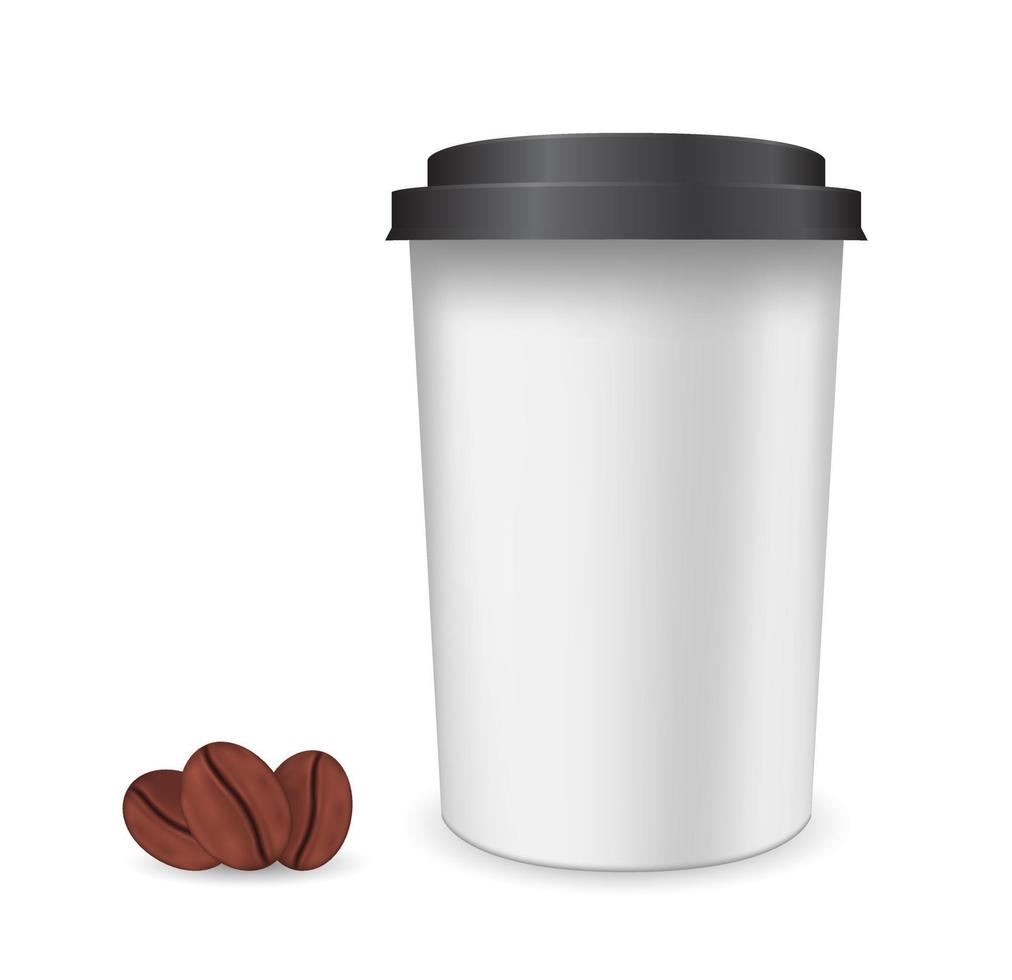 coffee bean plastic cup vector