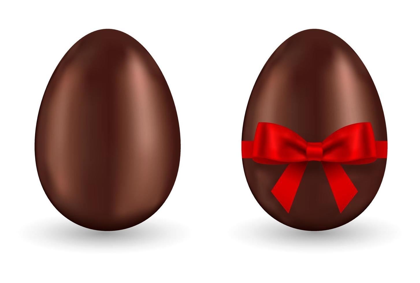 egg chocolate with red bow vector