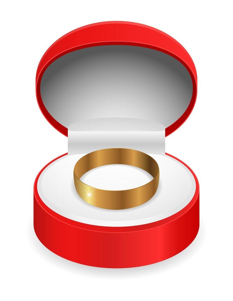 gift box gold ring vector