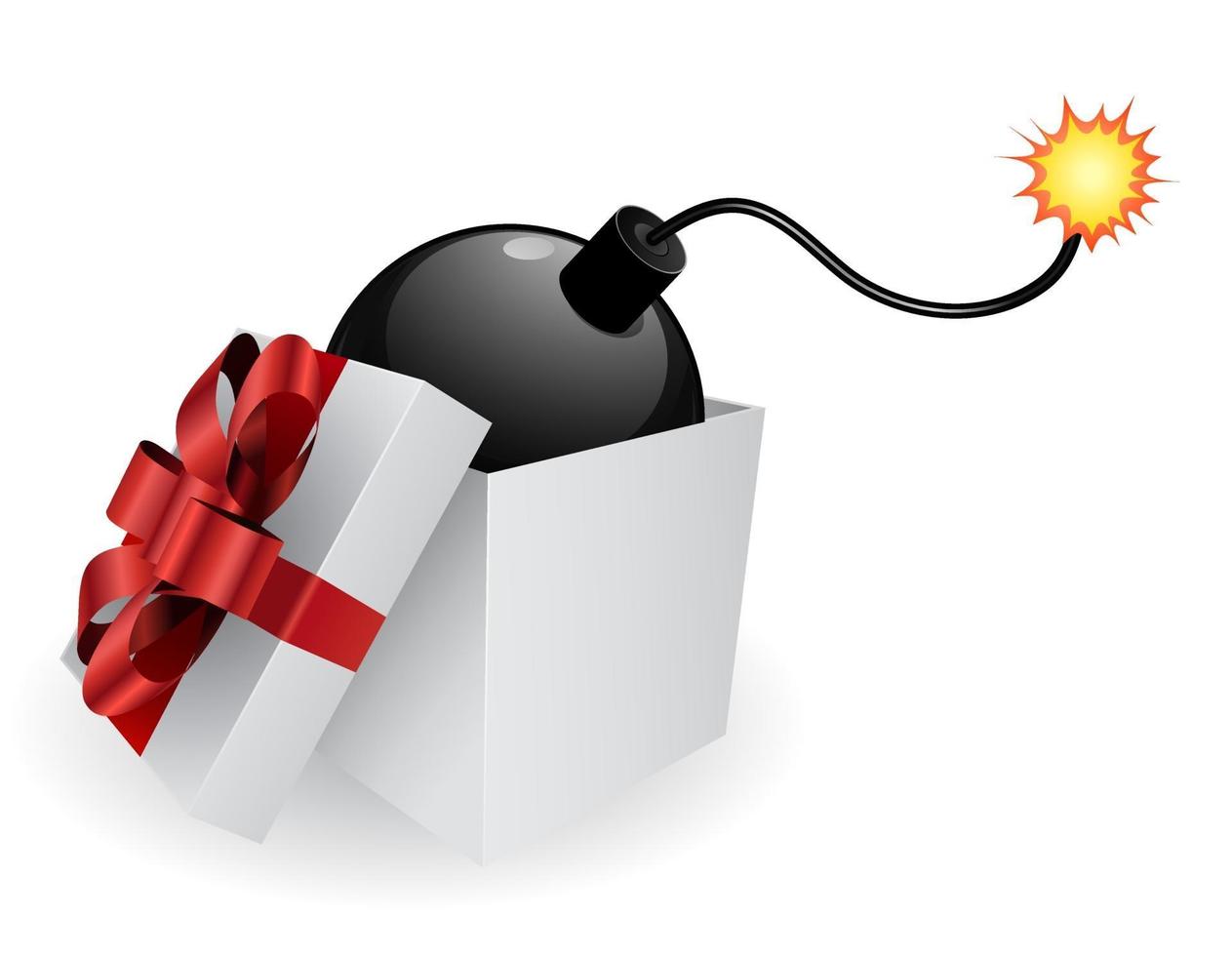 gift box with bomb vector