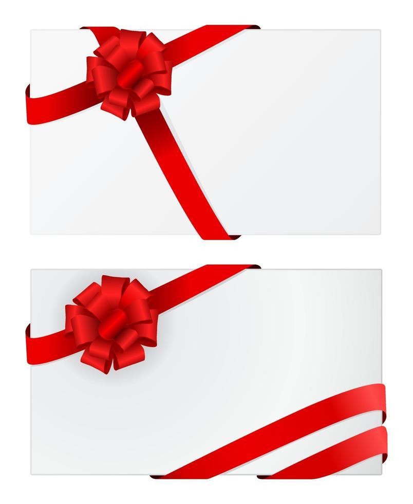 gift card with red bow vector