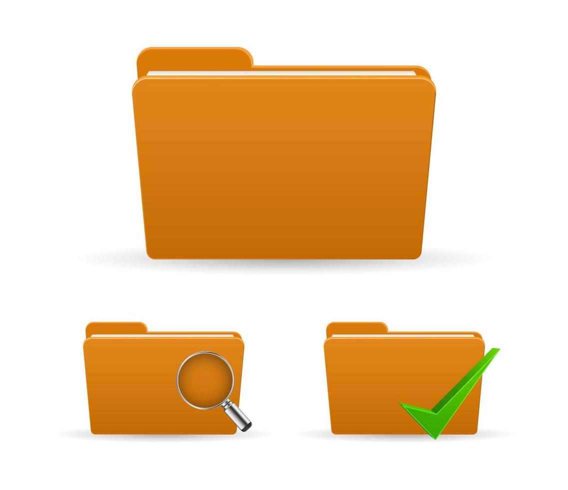 paper folder file with checkmark and zoom glass icon vector