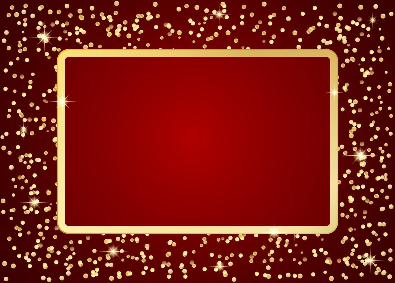 gold frame on red background vector