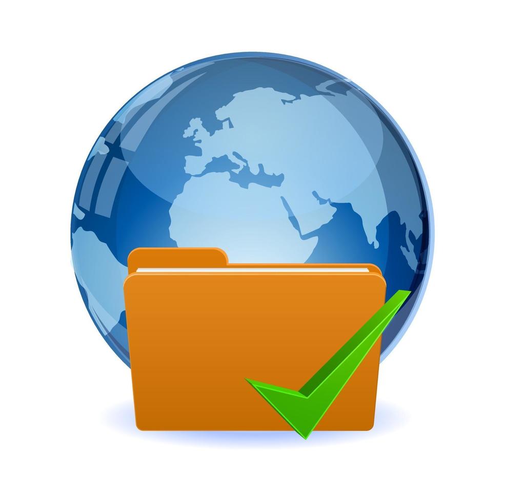 folder with globe icon vector