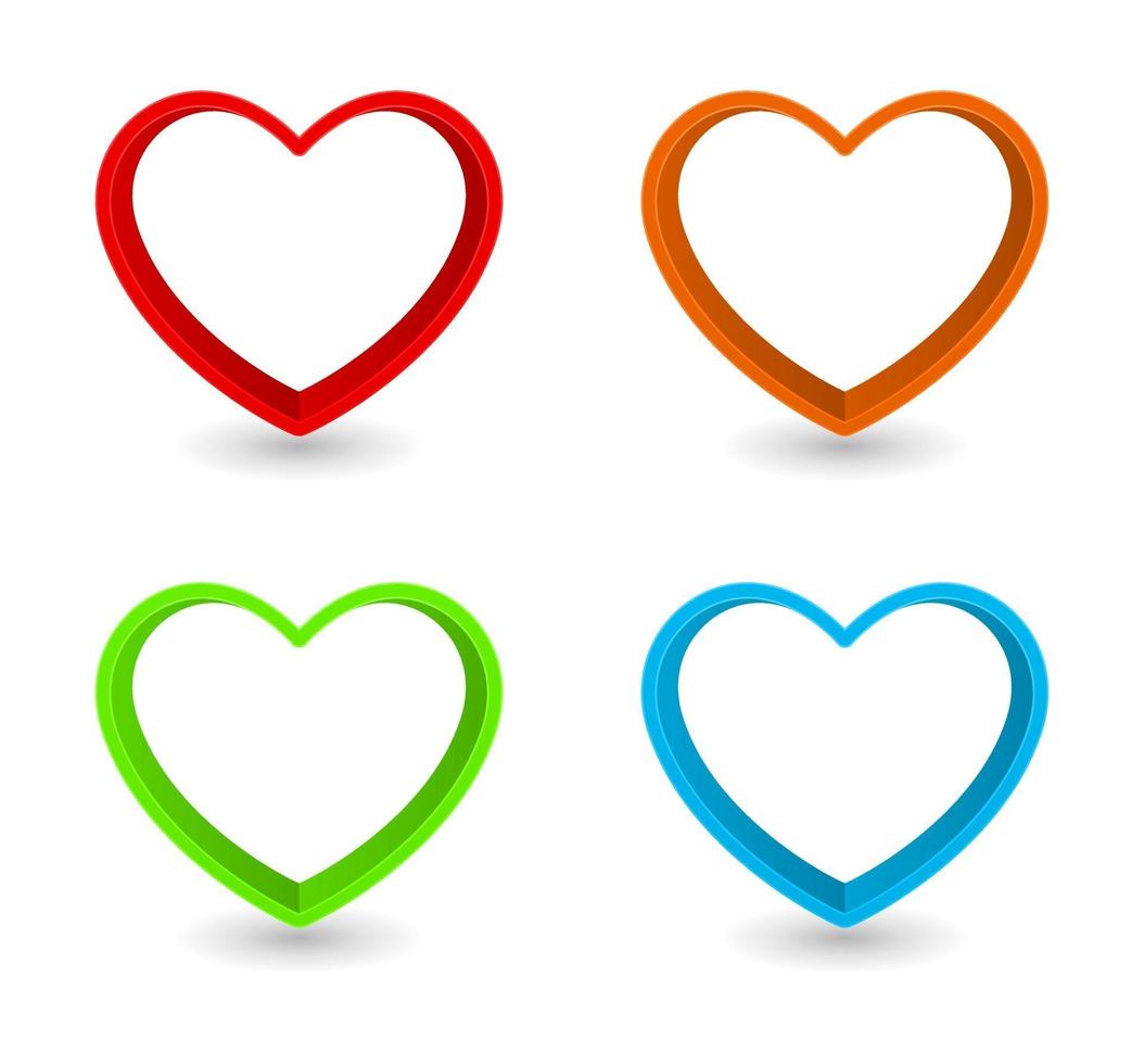 heart shape frame set vector