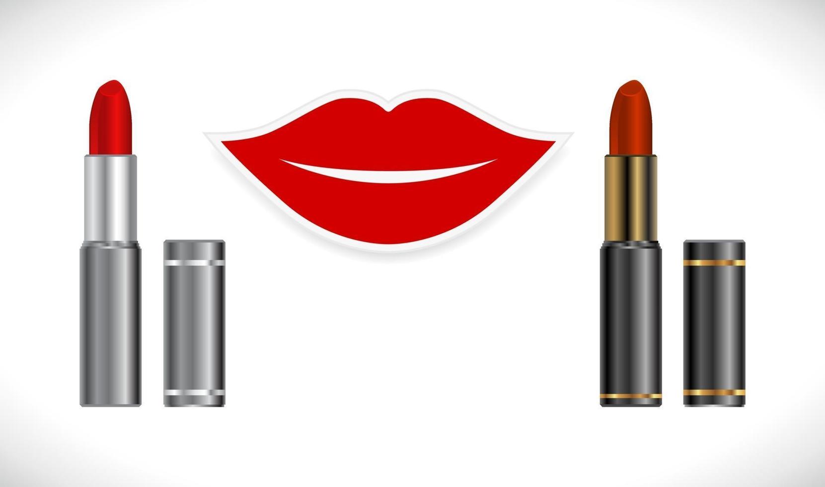 lipstick and lips icon vector