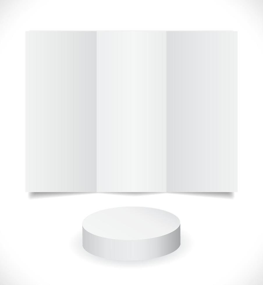 blank paper brochure template with 3d stand vector