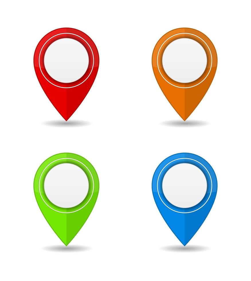 pin map location marker 3d icon set vector