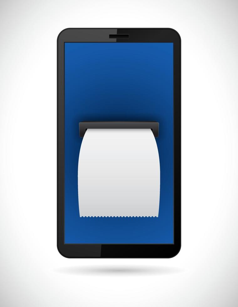 smartphone with bill check vector