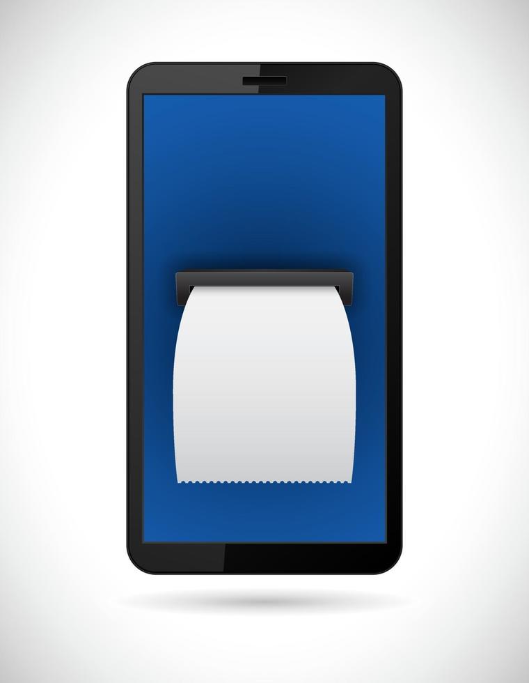 smartphone with bill check vector